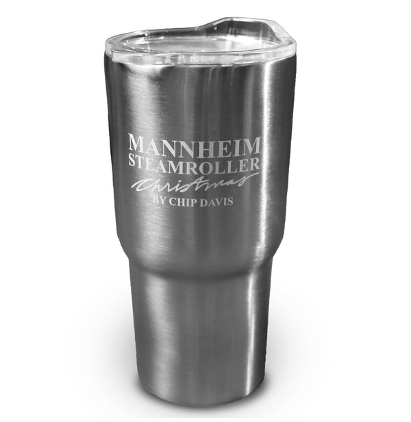 Mannheim Steamroller Silver/White Travel Mug (20 oz.)
