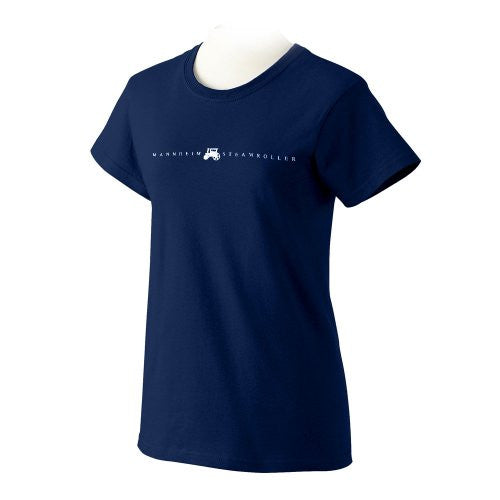 Ladies Navy Mannheim Steamroller Logo T-shirt